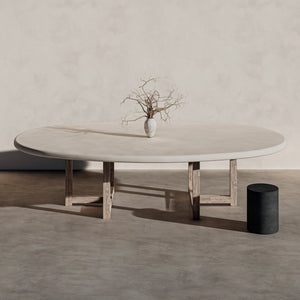 Oval Dining Table with Wooden Legs