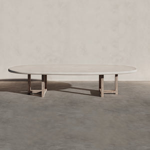OS - Oval Long Dining Table with Wooden Legs